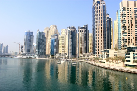 dubai marina view from bridgeの写真素材