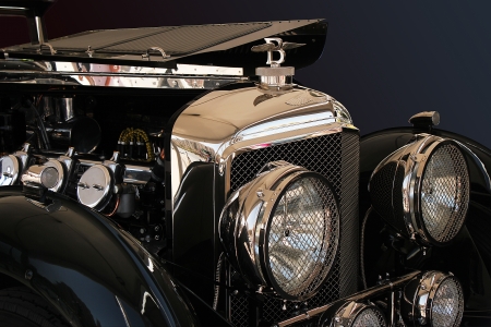 Dubai, UAE - March 09, 2013 : Bentley 1925 model on display at the emirates classic car festival...