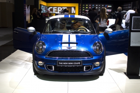Dubai, UAE - NOVEMBER-14-2011: MINI Cooper on display at the Dubai Motor Show, UAE.のeditorial素材