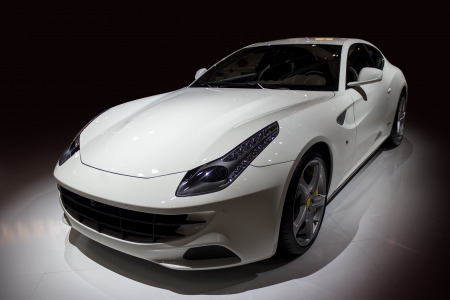 Luxury white sport car isolated の写真素材