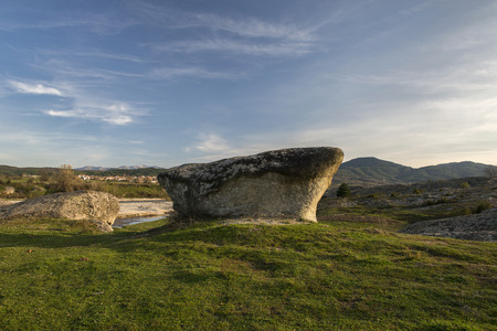natural stone formations in the fieldの写真素材