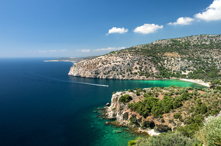 thassos island, greece panoramic viewの写真素材
