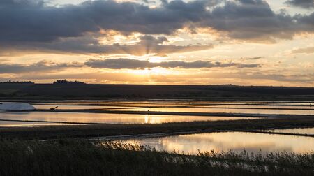 sunset over the saltworks