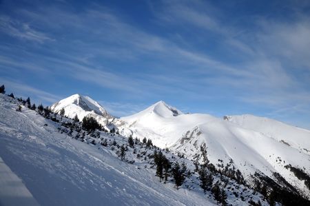 Snowy mountainの写真素材