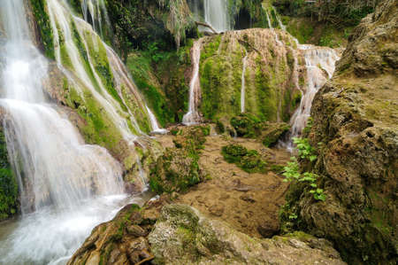 Beautiful river and waterfall in the forestの写真素材