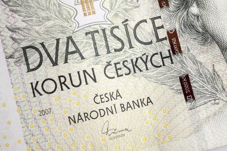 Czech korunas CZK, banknotesの写真素材