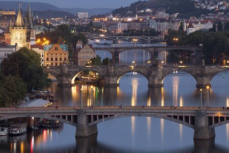 beautiful and historic Charles Bridge in Prague, Czech Republicのeditorial素材