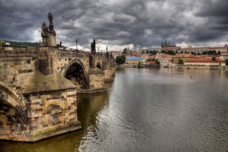 Historic Charles Bridge in Prague, Czech Republicのeditorial素材