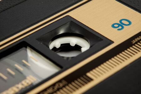 old and vintage cassette tape isolatedの写真素材