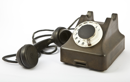 an old black telephoneの写真素材