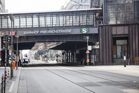 Around the station Friedrichstrasse in Berlin, Germanyのeditorial素材