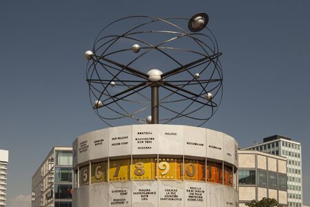 World famous Clock located in Alexanderplatz in Berlin, Germanyのeditorial素材
