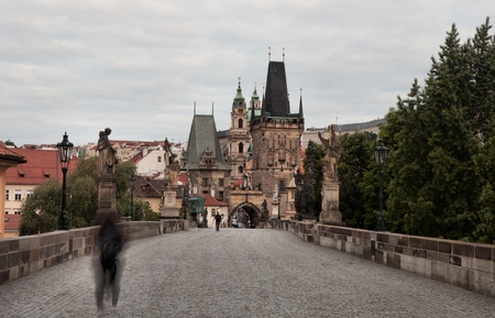 Historic Charles Bridge in Prague, Czech Republicのeditorial素材
