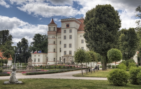 Historic building of Palace Wojanow. Wojanow is a city in Lower Silesia, south-western Polandのeditorial素材