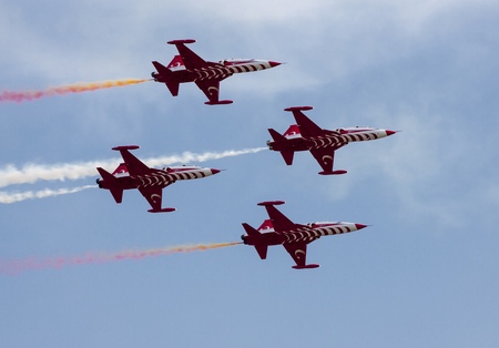 The Turkish Stars are the aerobatic demonstration team of the Turkish Air Force and the national aerobatics team of Turkey.のeditorial素材