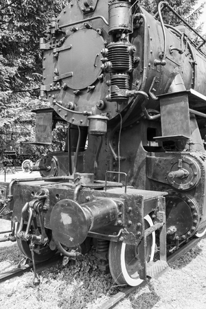 Parade of steam locomotivesの写真素材