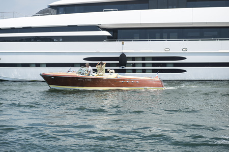 Port and harbor in Saint-Tropez. One of the most popular destinations on the French Riviera. Every year the port hosts many luxury yachts.のeditorial素材