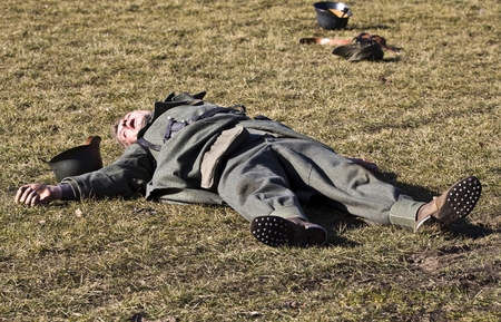 Staging the battle of the Second World War. The annual meeting of many reconstruction groups.のeditorial素材