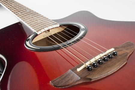 acoustic guitar on white background