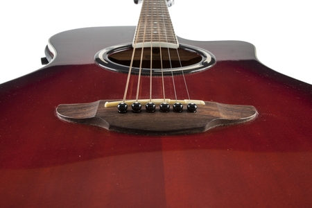 acoustic guitar on white background
