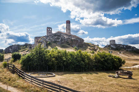 Ruins of the medieval Olsztyn castle in Polandのeditorial素材