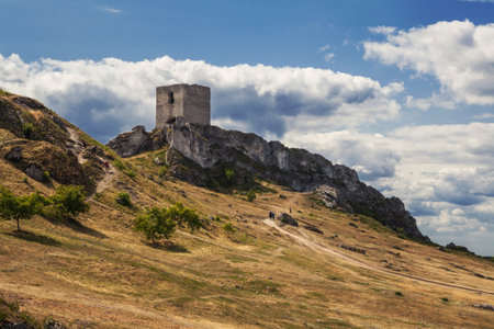 Ruins of the medieval Olsztyn castle in Polandのeditorial素材