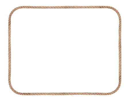 Natural fiber rope on a white background.の写真素材