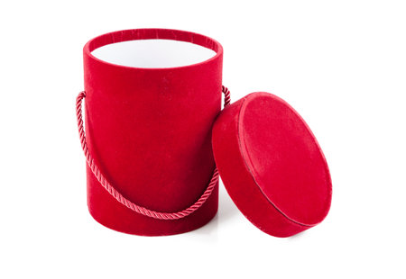 Red gift box isolated on white background. Clipping path included.
