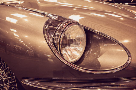 Vintage car headlight - vintage filter effect, selective focus pointの写真素材