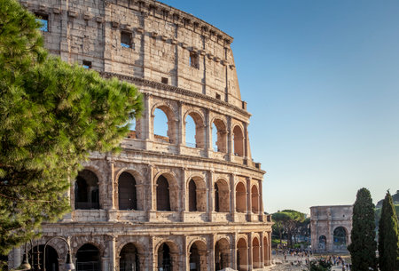 Colosseum in Rome, Italy. The Roman Colosseum is one of the main tourist attractions in Rome.