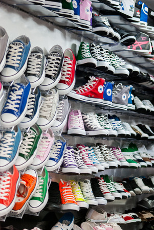 Converse all star type shoes in storeのeditorial素材