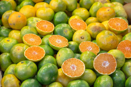 Lime fruit lying on a market standの写真素材