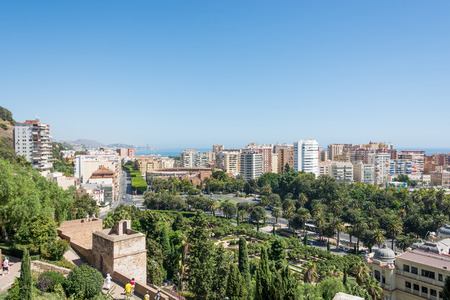 Malaga city panorama, as seen form Gibralfaro castleのeditorial素材