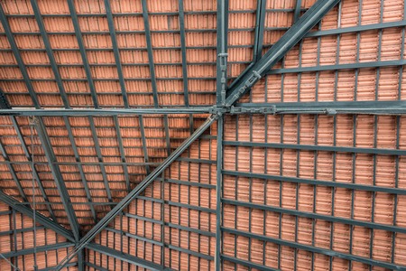 Steel roof constructionの写真素材