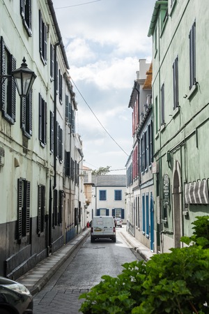 GIBRALTAR - September 13, 2017 - Busy narrow streets of gibraltarのeditorial素材