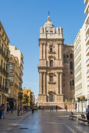 MALAGA, SPAIN - September 17, 2017 - Malaga cathedral la manquita exterior viewのeditorial素材