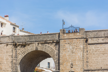 RONDA, SPAIN - September 14, 2017 - Puente nuevo bridgeのeditorial素材