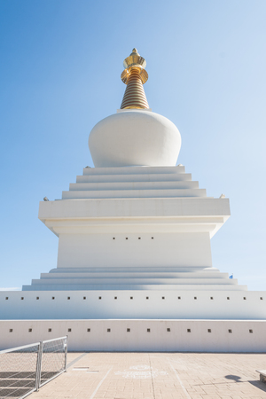 BENALMADENA, SPAIN - Exterior view of a buddhist temple, stupaの写真素材