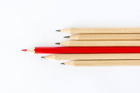 Wooden pencils, leadership concept artの写真素材