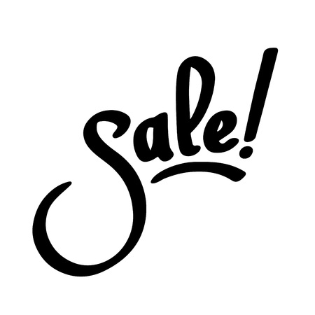 Sale lettering sign. Hand drawn word. Vector calligraphy. Handmade sign.のイラスト素材