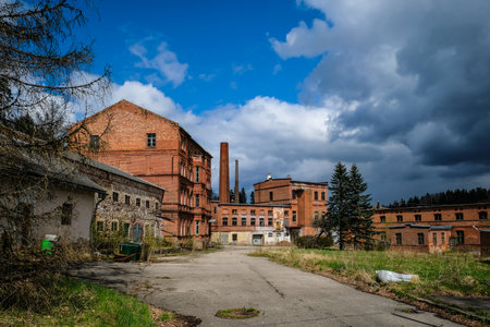 Ligatne, Latvia: May 8, 2021:Old Ligatne paper mill factory in Ligatne, Latvia. Old and Abandoned Paper Millのeditorial素材