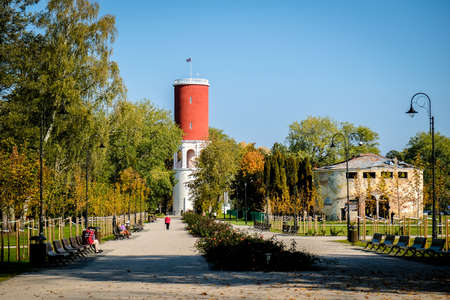 Jurmala, Latvia - October 2, 2021: Reconstructed Kemeri, Kemmern, resort park in Jurmala. Latvia. Defocusedのeditorial素材