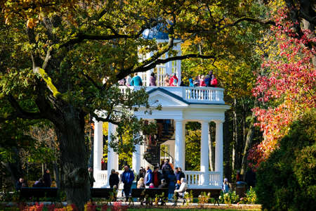 Jurmala, Latvia - October 2, 2021: Reconstructed Kemeri, Kemmern, resort park in Jurmala. Latvia. Defocusedのeditorial素材