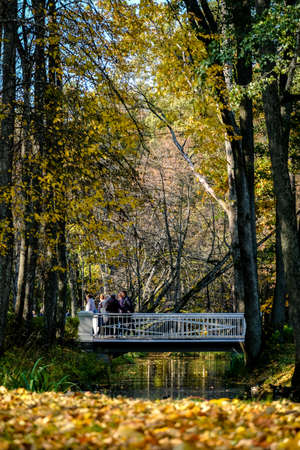 Jurmala, Latvia - October 2, 2021: Reconstructed Kemeri, Kemmern, resort park in Jurmala. Latvia. Defocusedのeditorial素材
