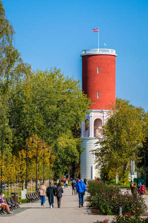 Jurmala, Latvia - October 2, 2021: Reconstructed Kemeri, Kemmern, resort park in Jurmala. Latvia. Defocusedのeditorial素材