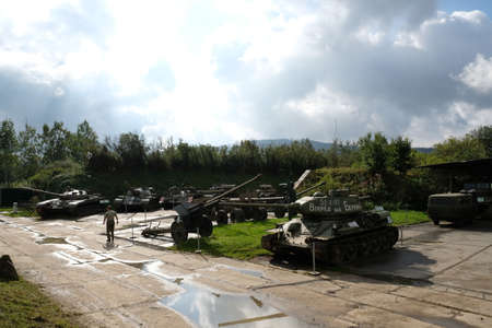 Rokycany, Czech Republic - September 19, 2021: Museum on the demarcation line in Rokycany. Museum of War and Military Equipment in the Czech Republicのeditorial素材