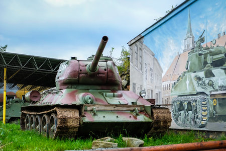 Rokycany, Czech Republic - September 19, 2021: Museum on the demarcation line in Rokycany. Museum of War and Military Equipment in the Czech Republicのeditorial素材