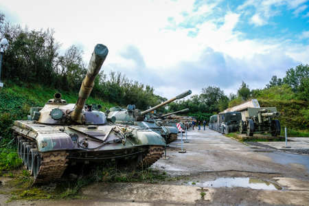 Rokycany, Czech Republic - September 19, 2021: Museum on the demarcation line in Rokycany. Museum of War and Military Equipment in the Czech Republicのeditorial素材