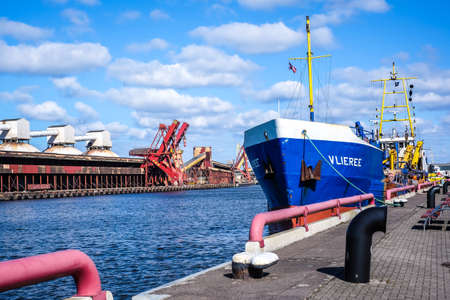 Ventspils, Latvia - April 2, 2022: Port of city Ventspils in Latviaのeditorial素材