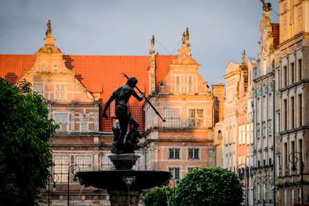 Gdansk, Poland - June 12, 2022: Large old port city Gdansk on the Baltic Sea, the oldtown district with touristsのeditorial素材
